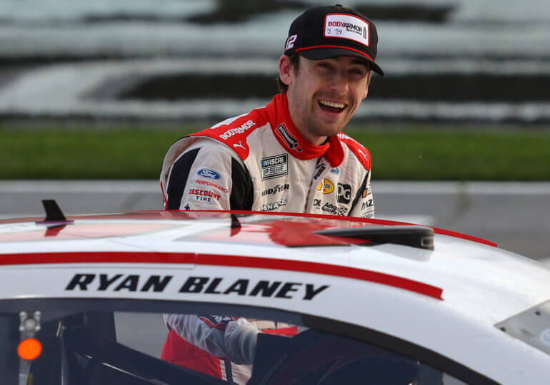 Ryan Blaney holds off the field, wins at Michigan