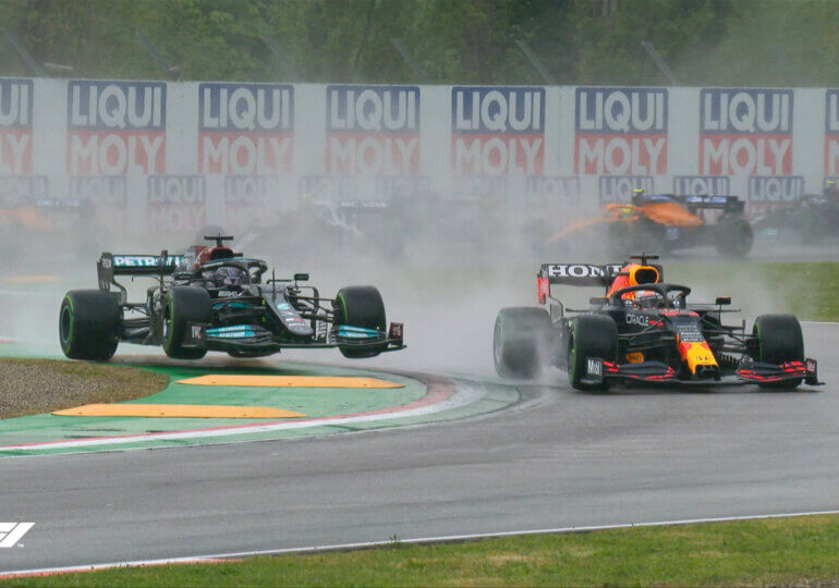 Max Verstappen jumps Hamilton on Initial Start, wins Imola GP