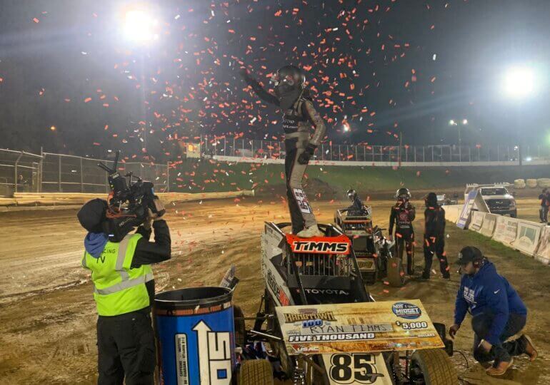 Ryan Timms earns first USAC Midget win at 15 years old