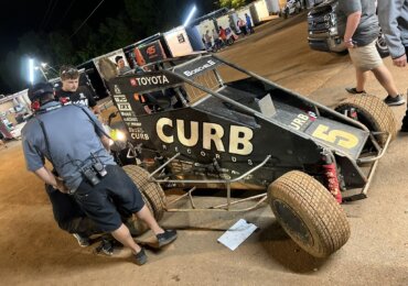 Gavan Boschele, 14, wins first ever Xtreme Outlaw Midget race from pole