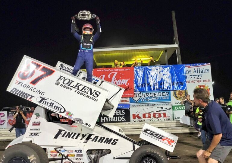 Kyle Larson goes back-to-back at Osky, wins final 410 race before Nationals