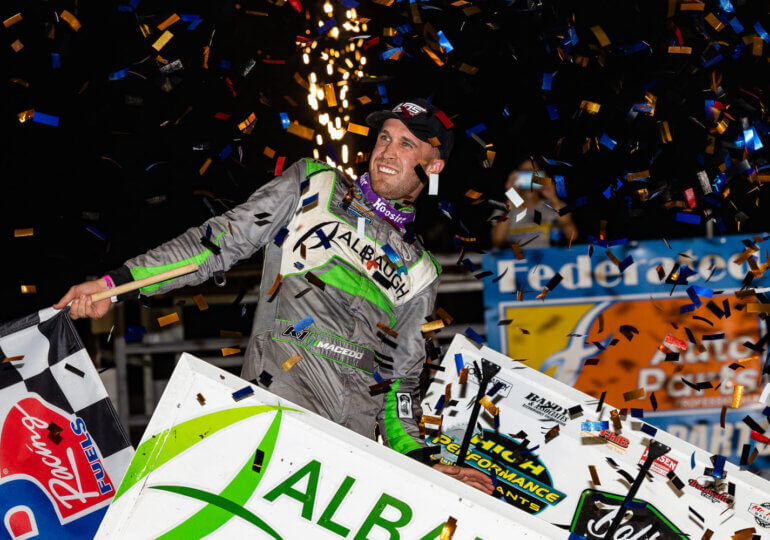 Carson Macedo makes last lap pass for win at Pevely