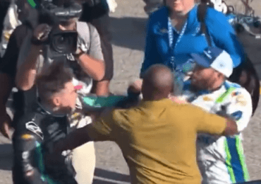 WATCH: Ross Chastain punches Noah Gragson after Kansas race