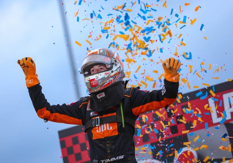 Ryan Timms steals Indiana Midget Week opener at Lawrenceburg