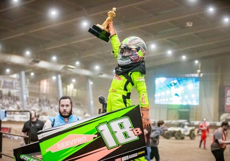 Brexton Busch earns first career Golden Driller in Junior Sprint Tulsa Shootout win